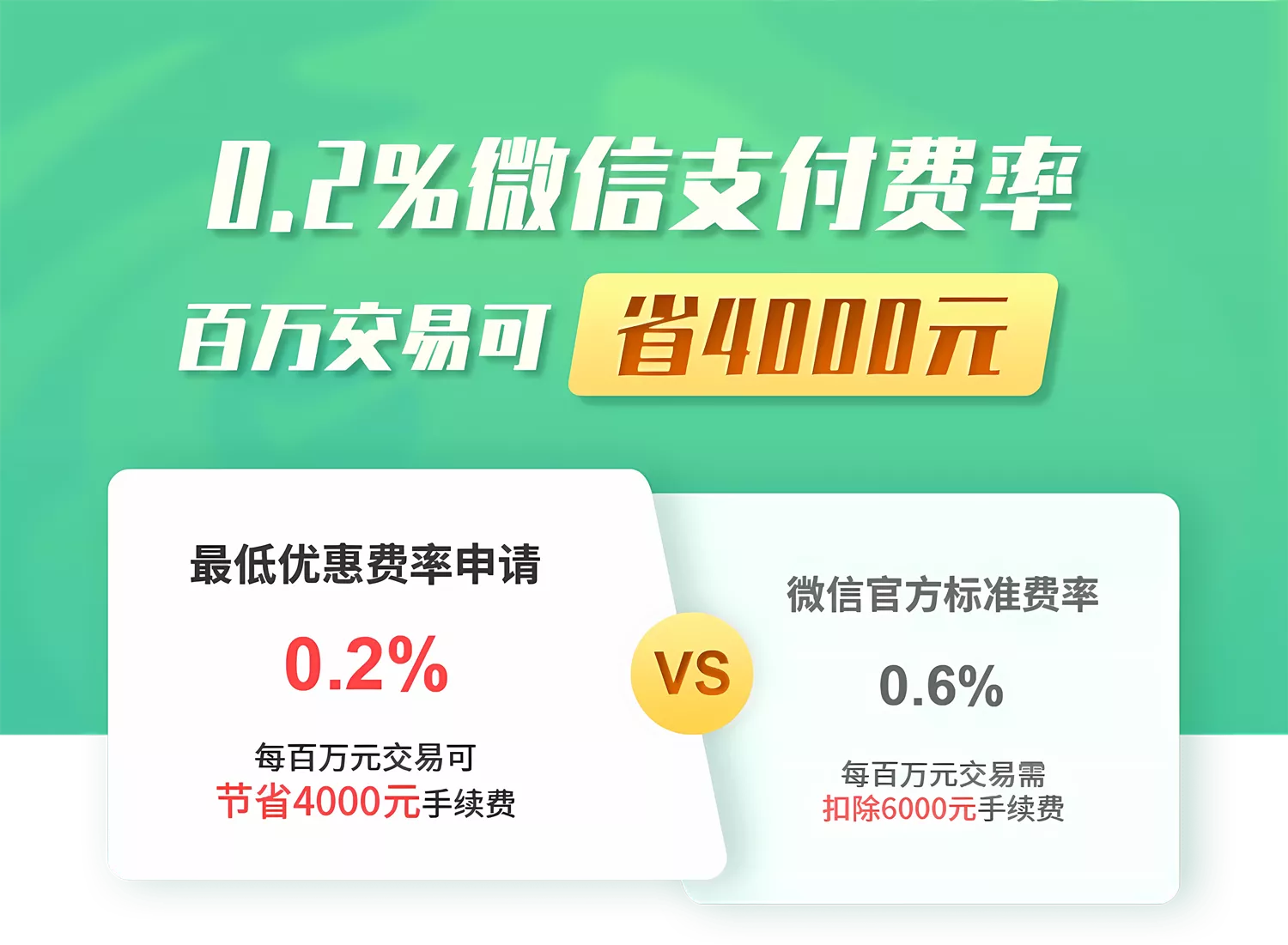 微信支付服务商开通 千分之二费率